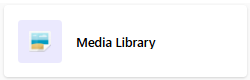 Screenshot of media library button/icon on the Sitecore home dashboard