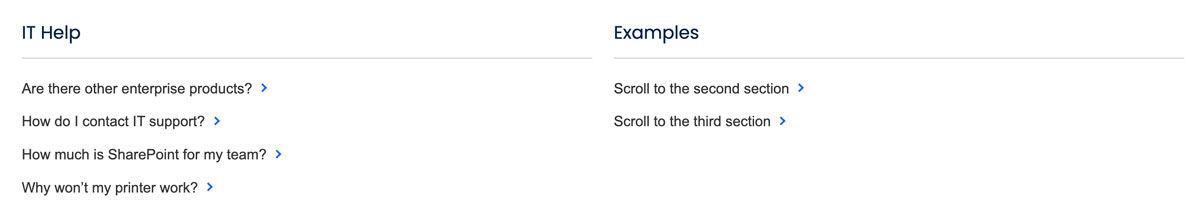 Link list component.