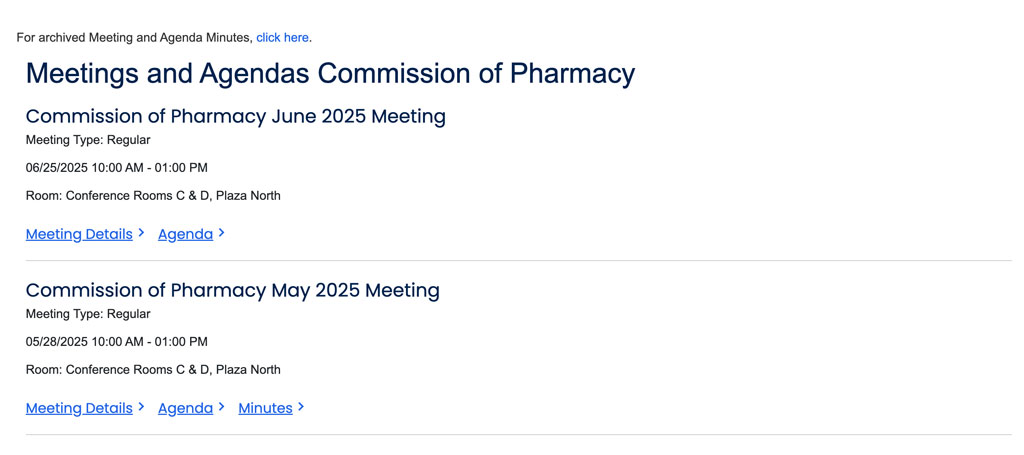 Meetings and Agendas feature